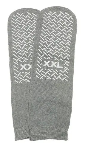 Slipper Socks; XXL Grey Pair Men's 12-13 Movility LLC- CM