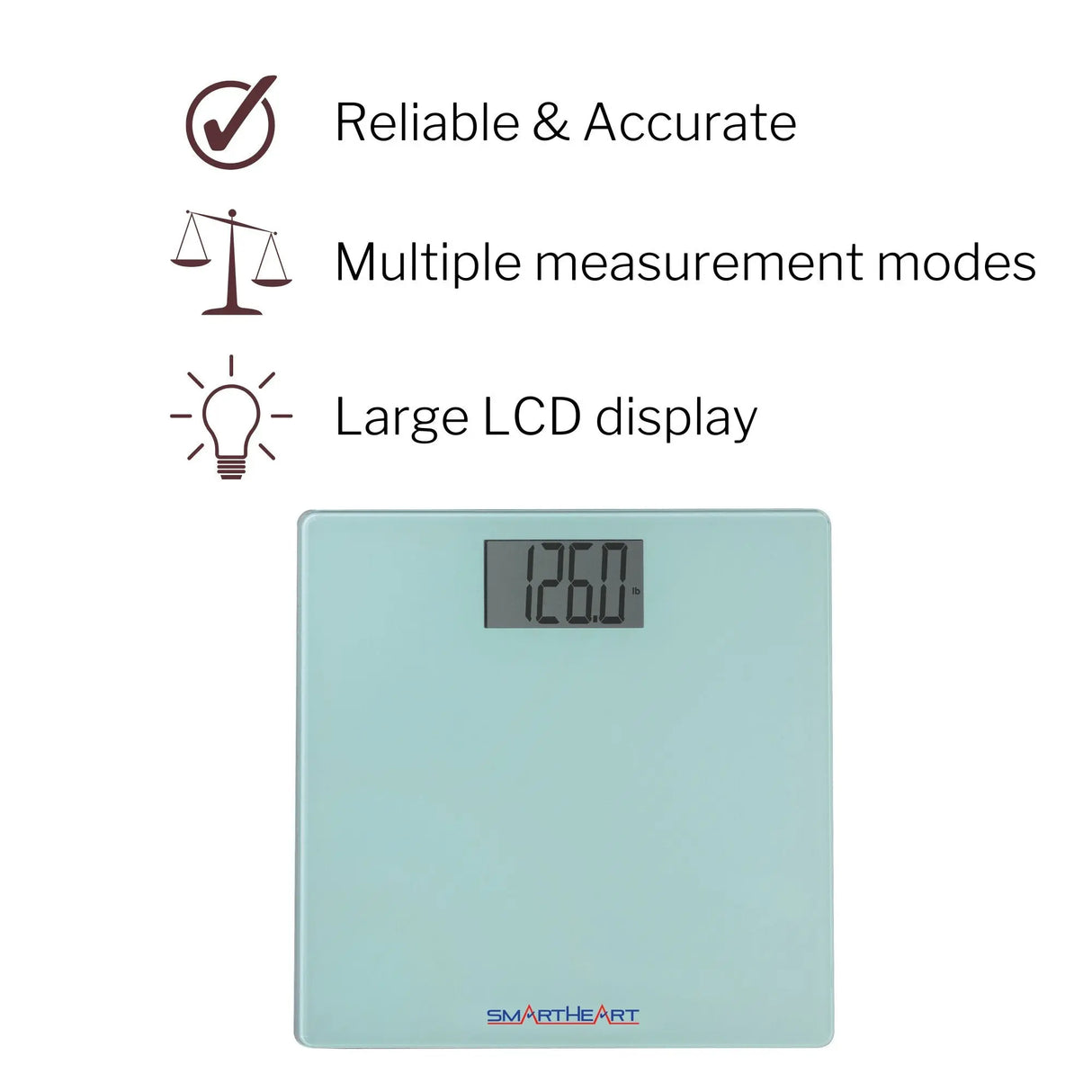 SmartHeart Digital Scale, Bathroom Floor Body Scale, 438 lbs Capacity SmartHeart