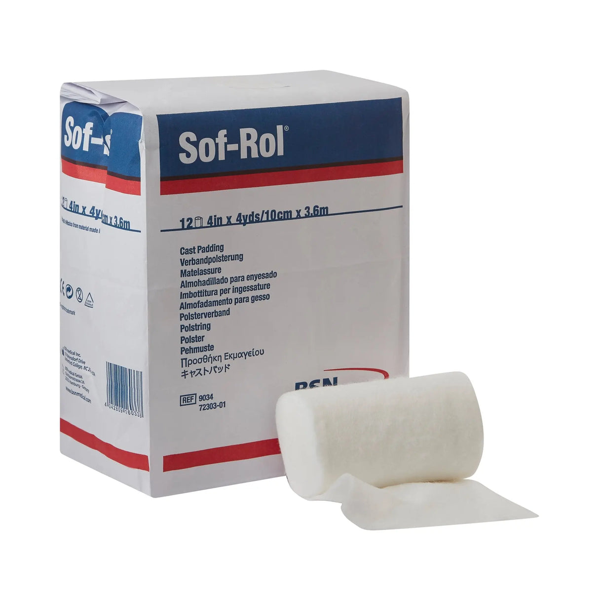 Sof-Rol® White Rayon Undercast Cast Padding, 4 Inch x 4 Yard - getMovility