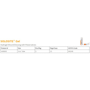 Solosite Hydrogel Dressing, 3-ounce tube Solosite