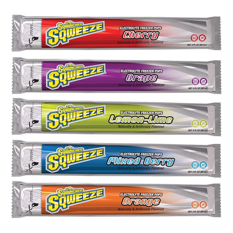 Sqwincher® Squeeze Assorted Flavors Electrolyte Freeze Pop Sqwincher® Squeeze Freezer Pop