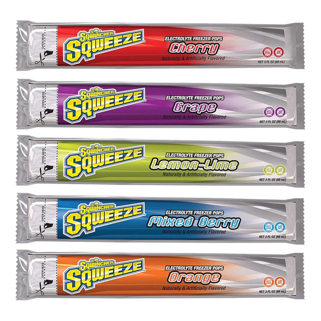 Sqwincher® Squeeze Assorted Flavors Electrolyte Freeze Pop Sqwincher® Squeeze Freezer Pop