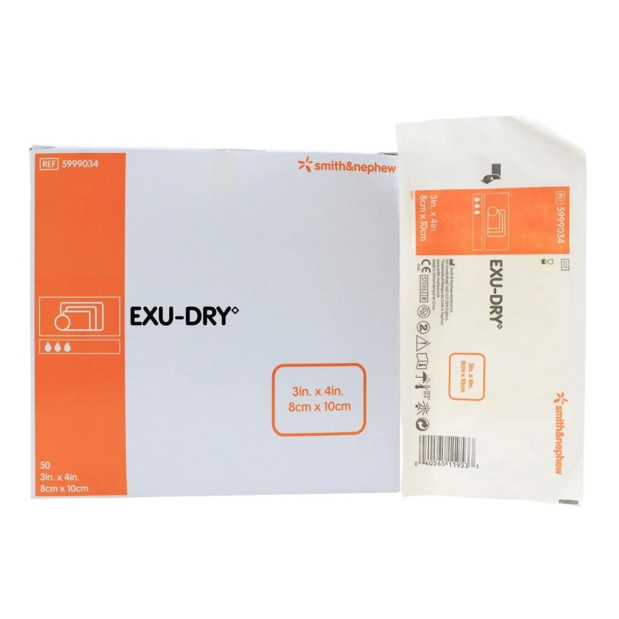 Super Absorbent Dressing EXU-DRY Anti-Shear 3 X 4 Inch Rectangle EXU-DRY Anti-Shear