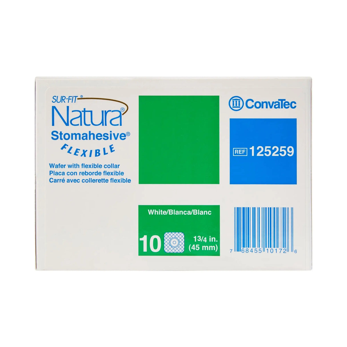 Sur-Fit Natura® Colostomy Barrier With Up to 1-1¼ Inch Stoma Opening, White Sur-Fit Natura®