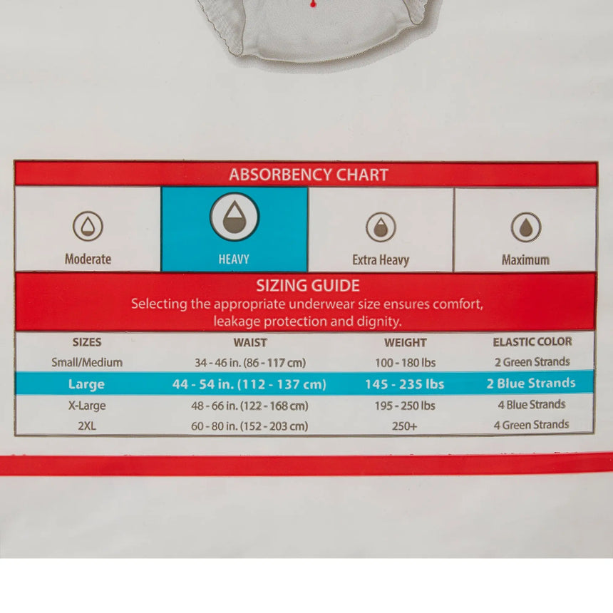 Sure Care™ Plus Heavy Absorbent Underwear, Large Sure Care™ Plus