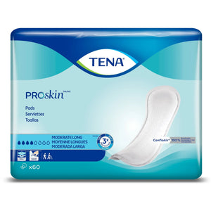 TENA Bladder Control Pads, Moderate Absorbency, Long, 12 Inch, Unisex, White - getMovility