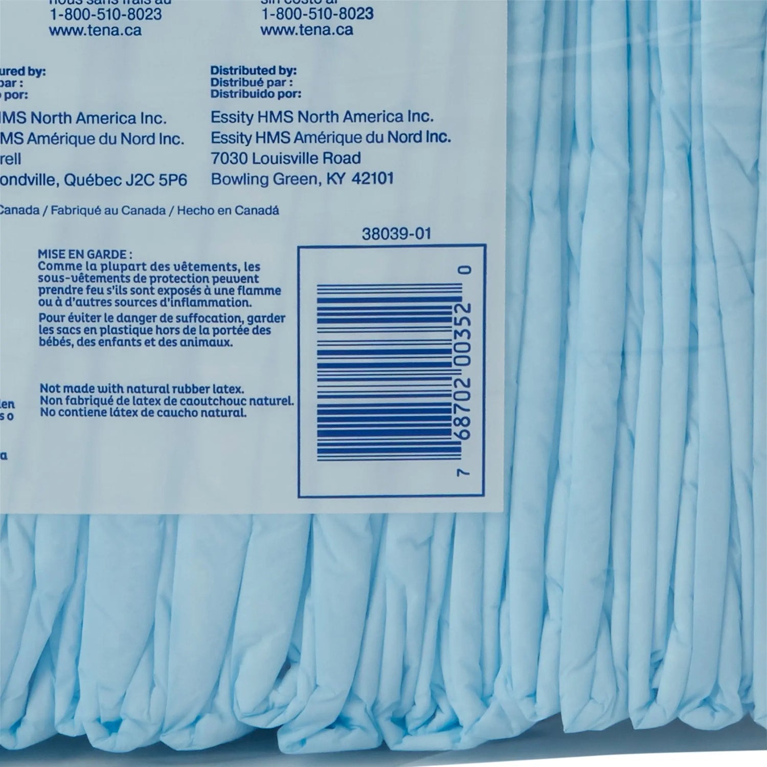 TENA Regular Underpads, Light Absorbency, Blue, Disposable, Latex-Free, 23 X 36 Inch TENA® Regular