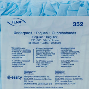 TENA Regular Underpads, Light Absorbency, Blue, Disposable, Latex-Free, 23 X 36 Inch TENA® Regular