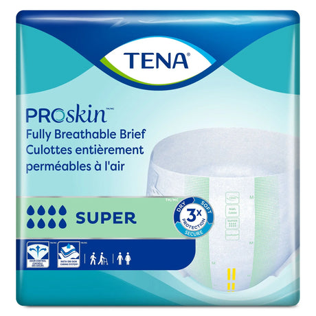 TENA Super Adult Heavy-Absorbent Incontinence Brief, Medium TENA ProSkin™ Super