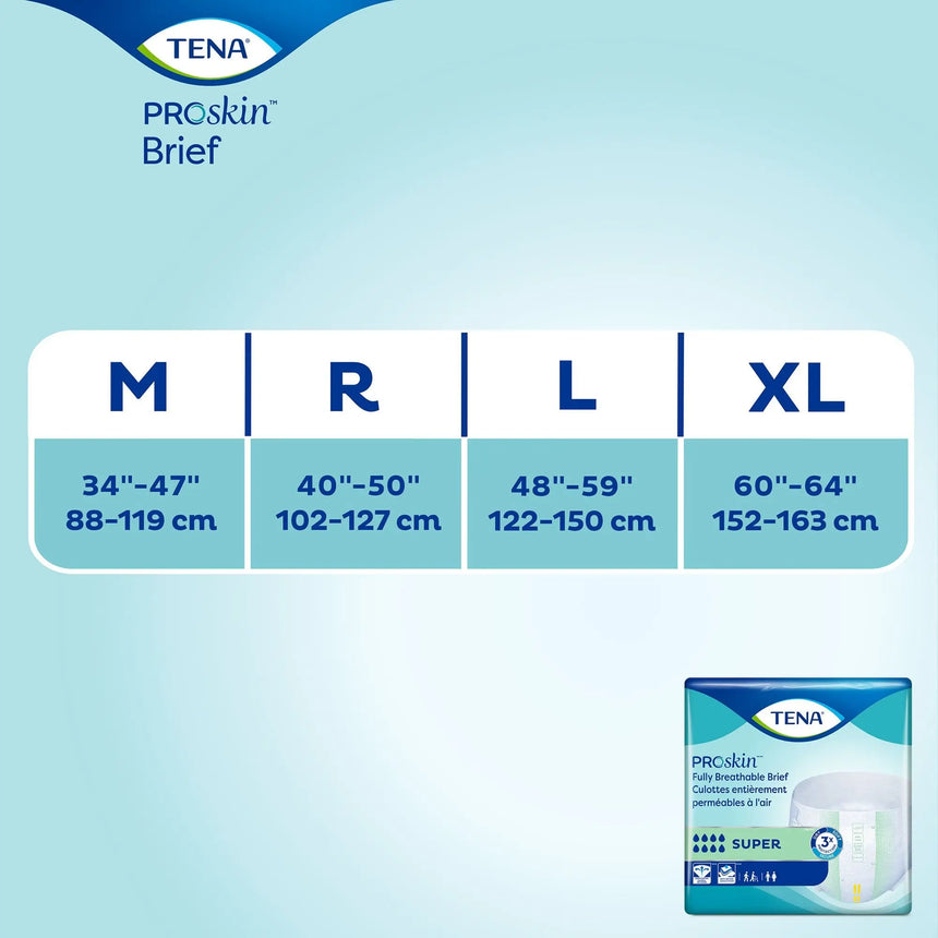 TENA Super Adult Heavy-Absorbent Incontinence Brief, Medium TENA ProSkin™ Super