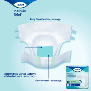 TENA Super Adult Heavy-Absorbent Incontinence Brief, Medium TENA ProSkin™ Super