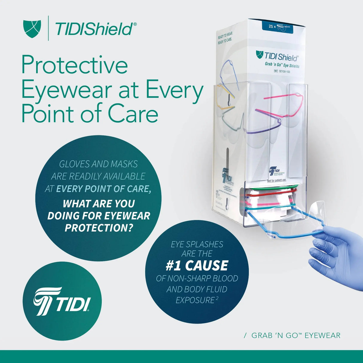 TIDIShield® Grab ‘n Go™ Eye Shields with Dispenser TIDIShield® Grab 'n Go