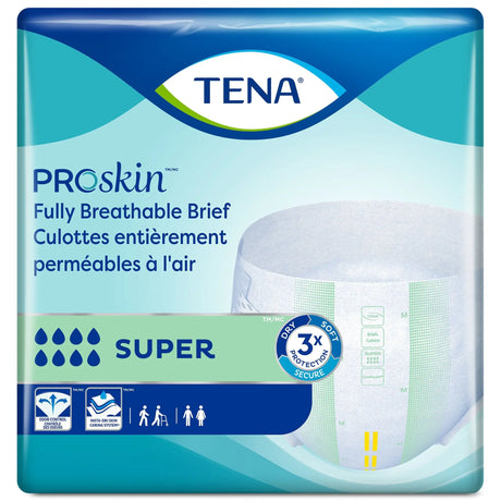 Tena Super Incontinence Briefs, Absorbent, Odor Control TENA ProSkin™ Super