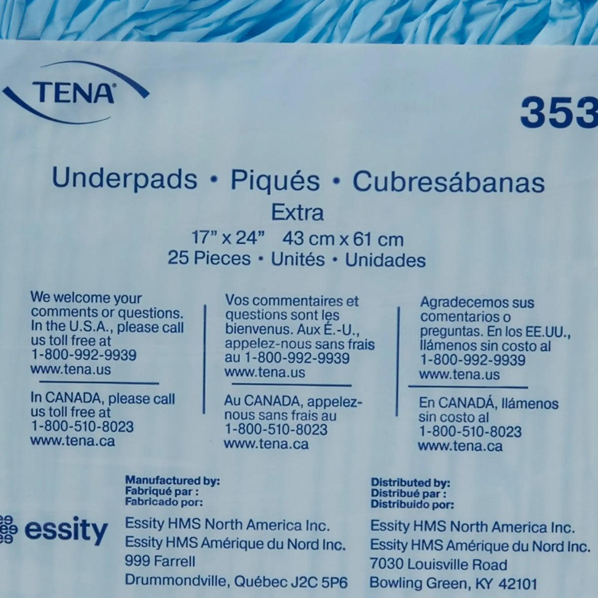 Tena® Extra Underpad, 17 x 24 Inch TENA® Extra