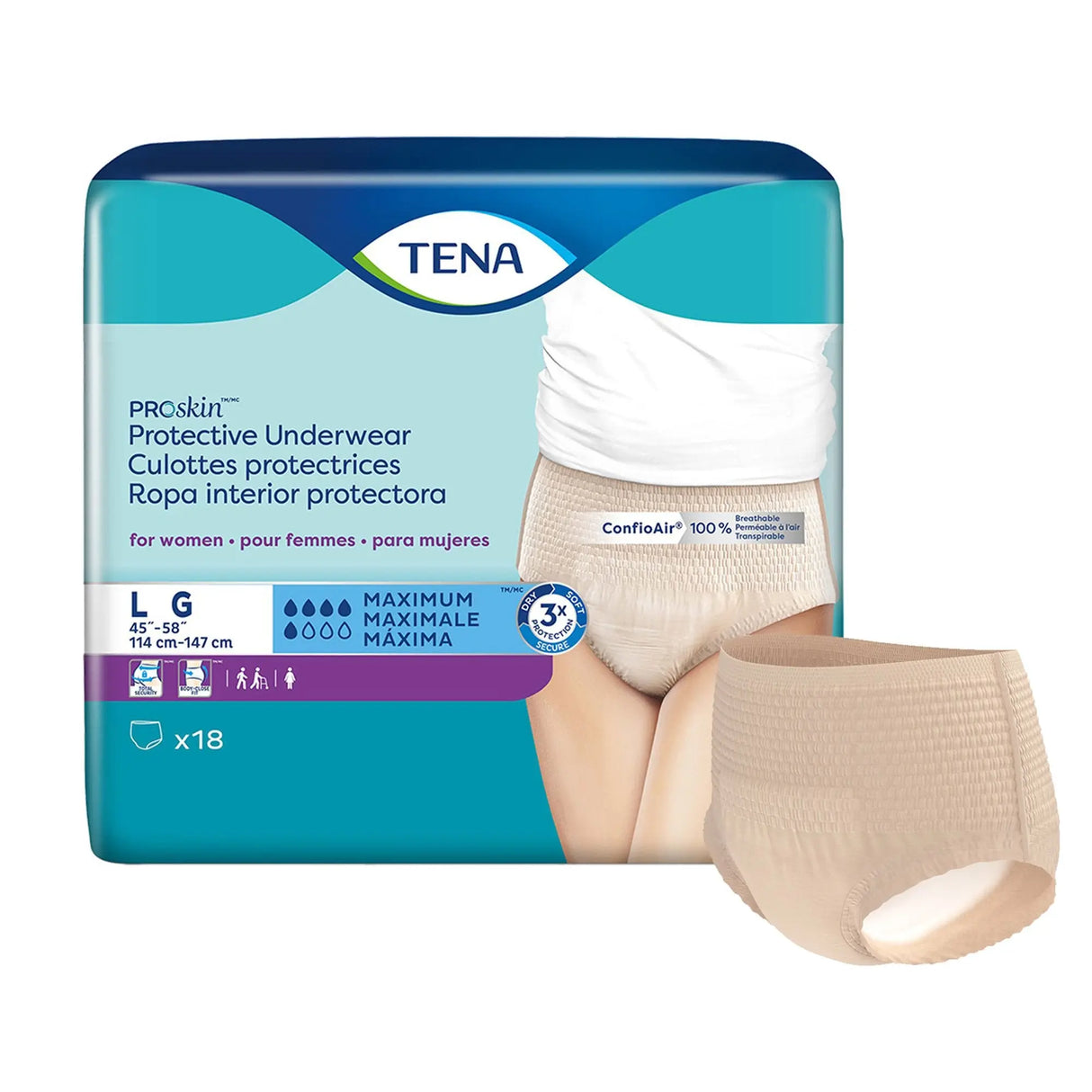 Tena® ProSkin™ Maximum Absorbent Underwear, Large TENA® ProSkin™ Protective