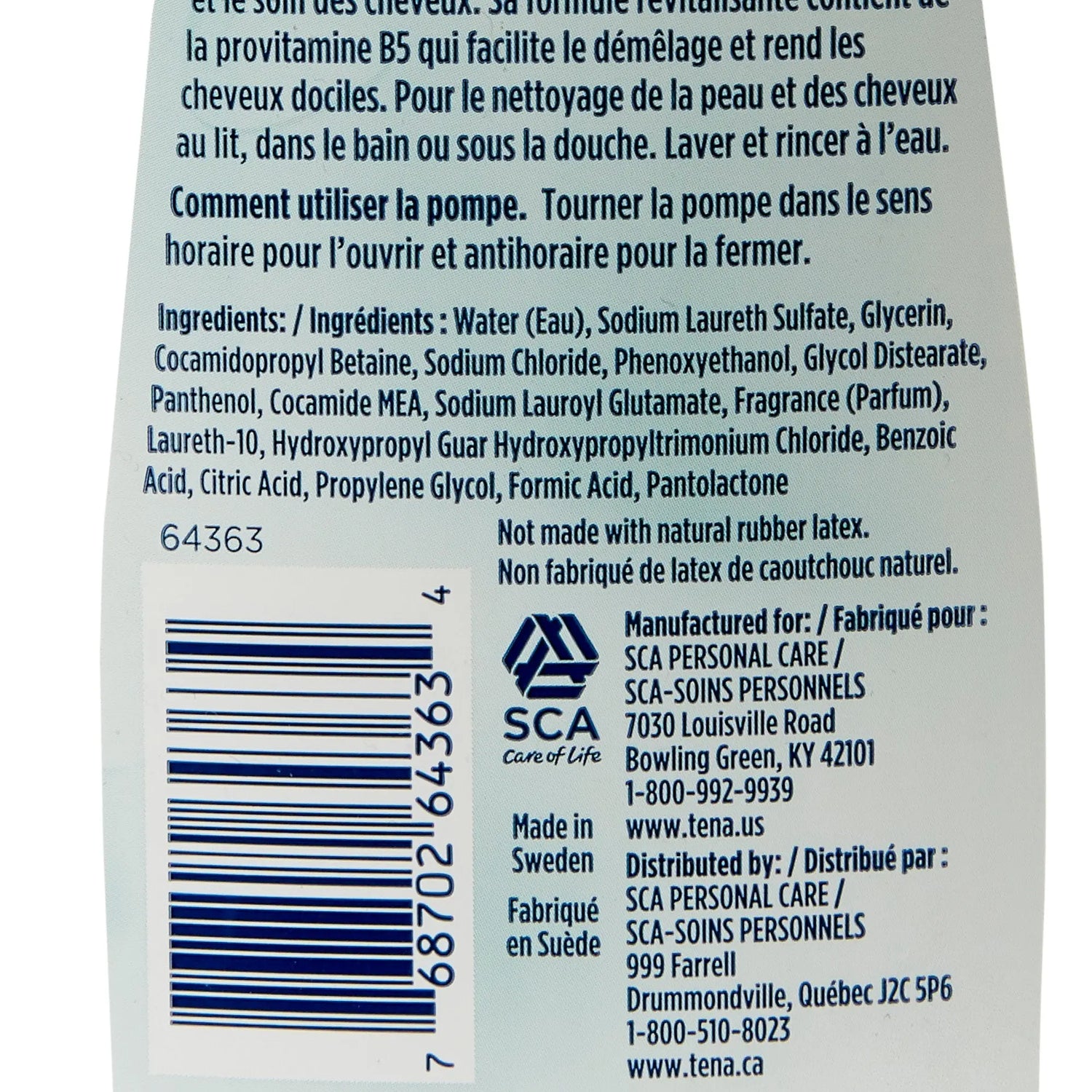 Tena® Scented Shampoo and Body Wash, 16.9 oz. Pump Bottle TENA® ProSkin™