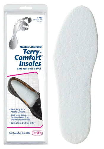 Sockless Insoles w/Terry Comfort One Size Fits Most Pr Complete Medical