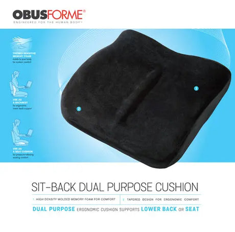 The Sitback Cushion Obusforme  Black Obusforme