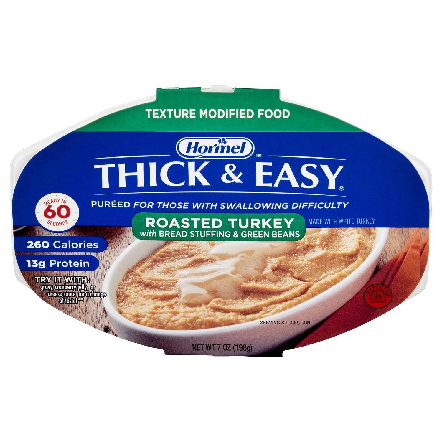 Thick & Easy® Purées Turkey with Stuffing and Green Beans Purée Thickened Food, 7-ounce Tray Thick & Easy® Purees