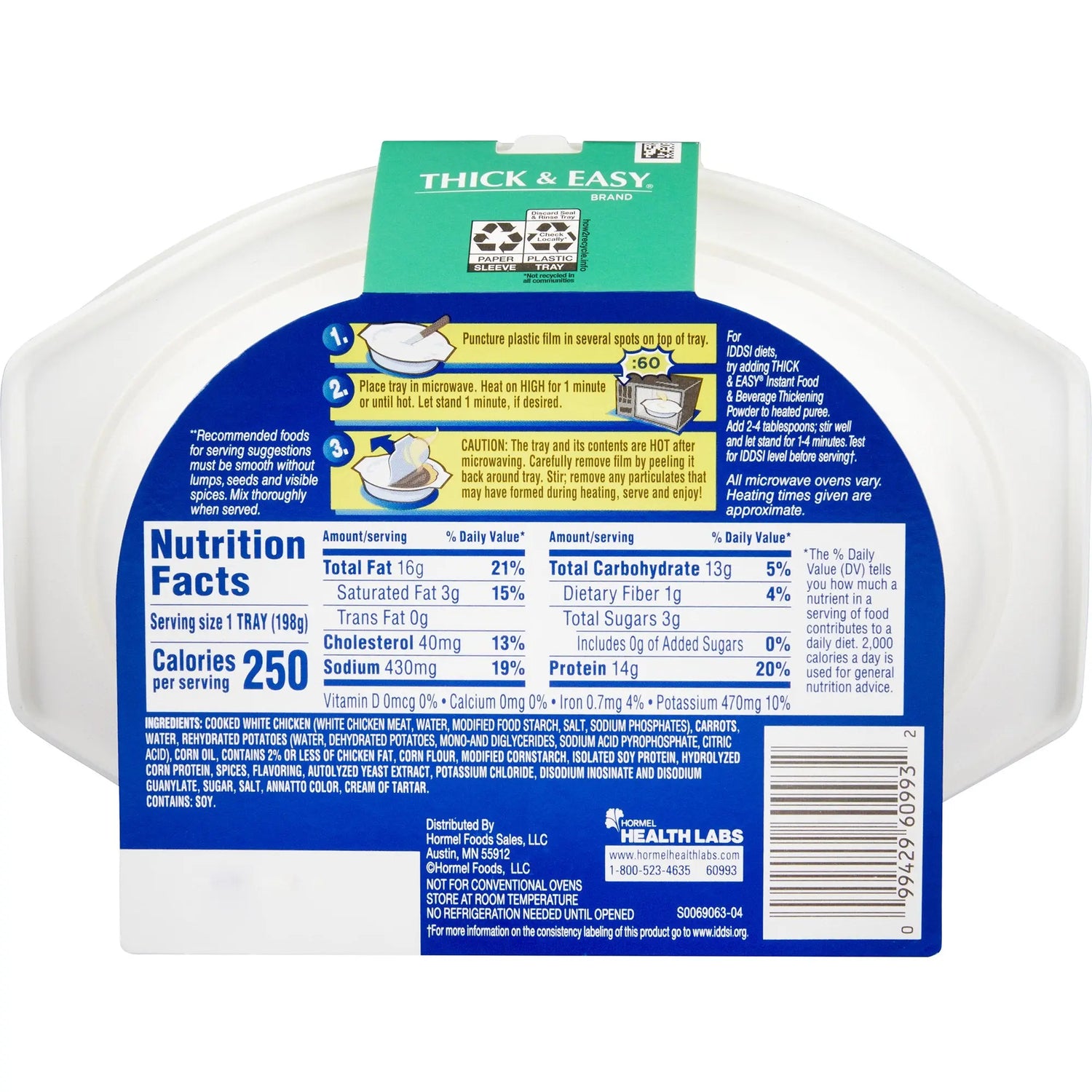Thick & Easy® Roasted Chicken with Potatoes and Carrots Purée Thickened Food, 7-ounce Tray Thick & Easy® Purees