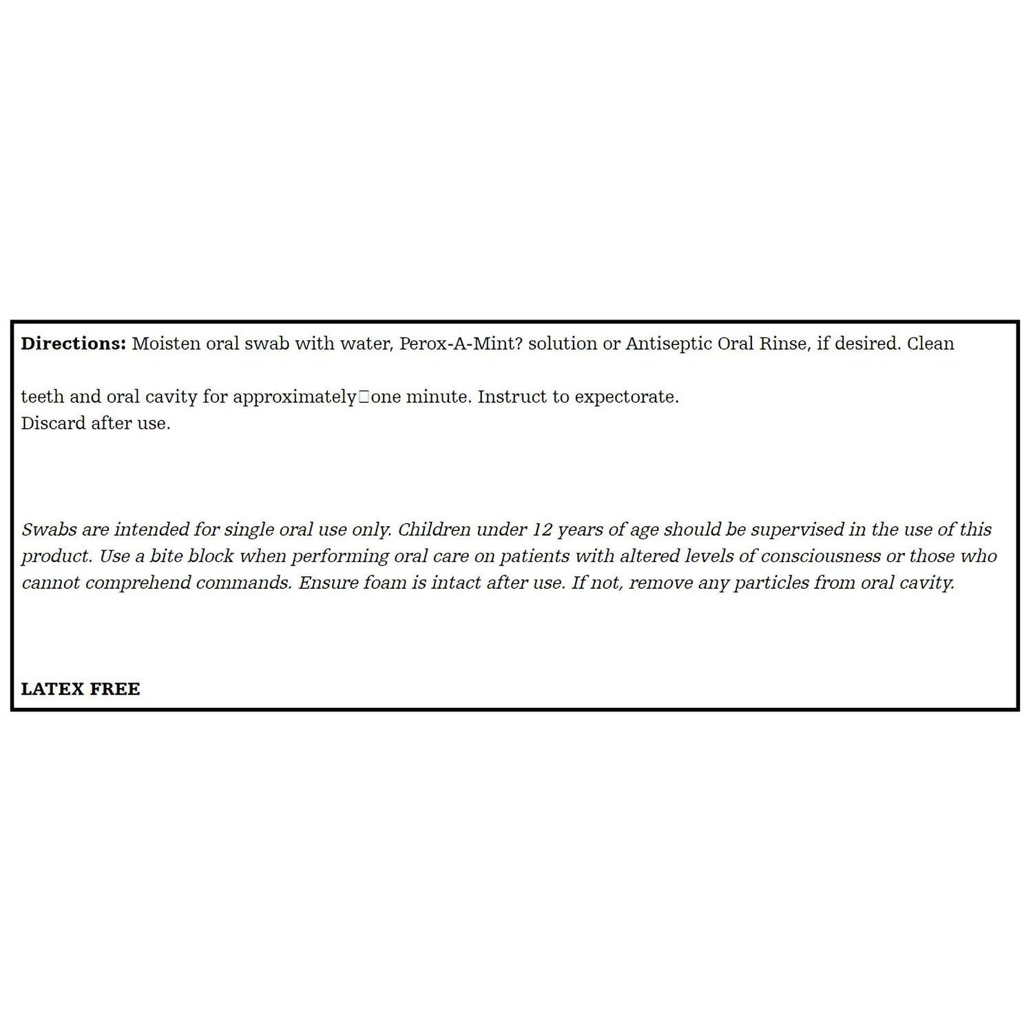 Toothette Plus Oral Swabsticks Foam Tip Untreated, 6" Length, Green Toothette® Plus