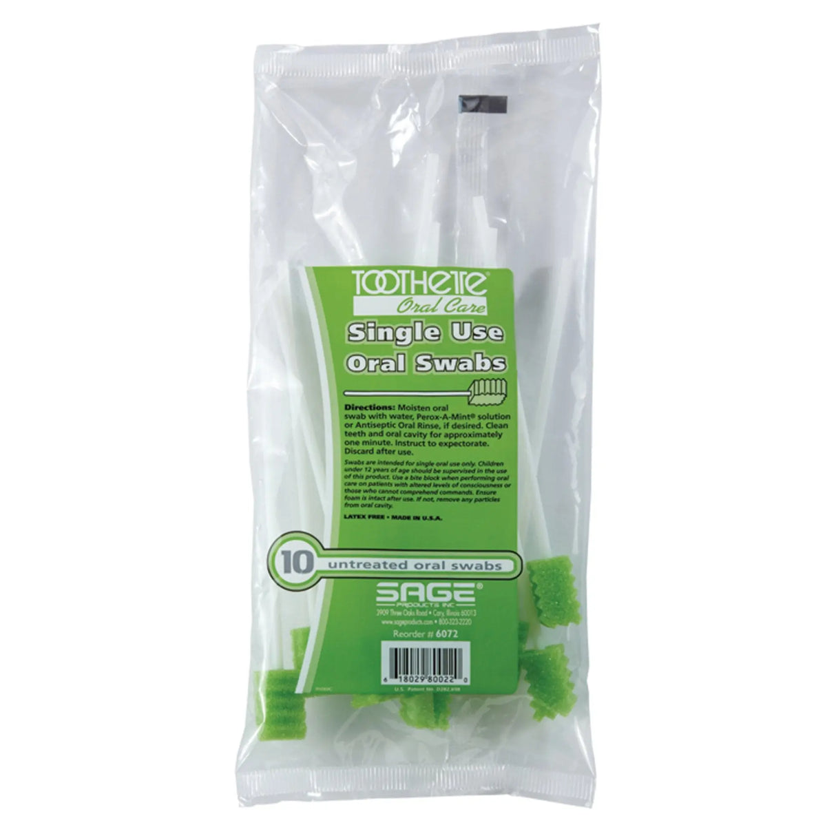 Toothette® Plus Swabs, Untreated Toothette® Plus