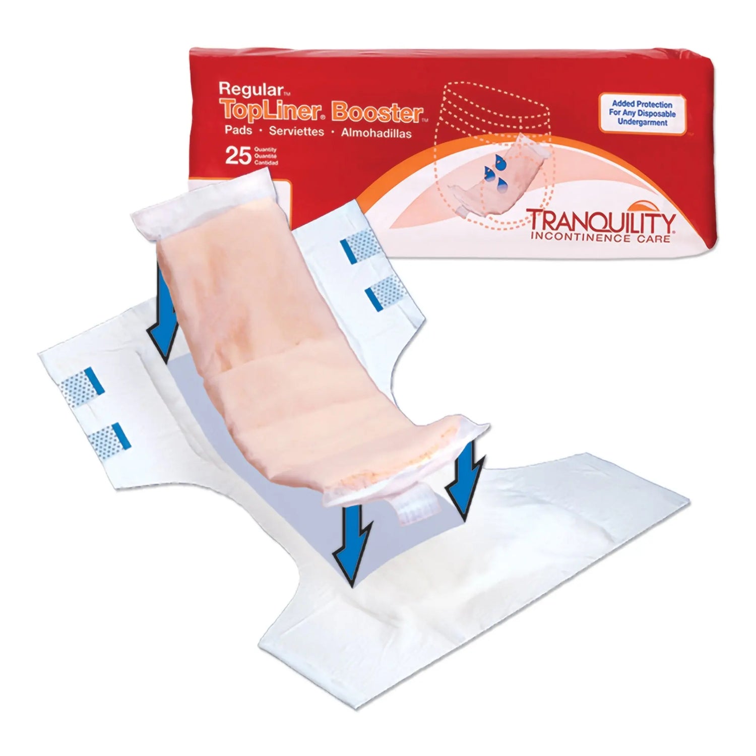TopLiner™ Added Absorbency Incontinence Booster Pad, 2¾ x 14 Inch - getMovility