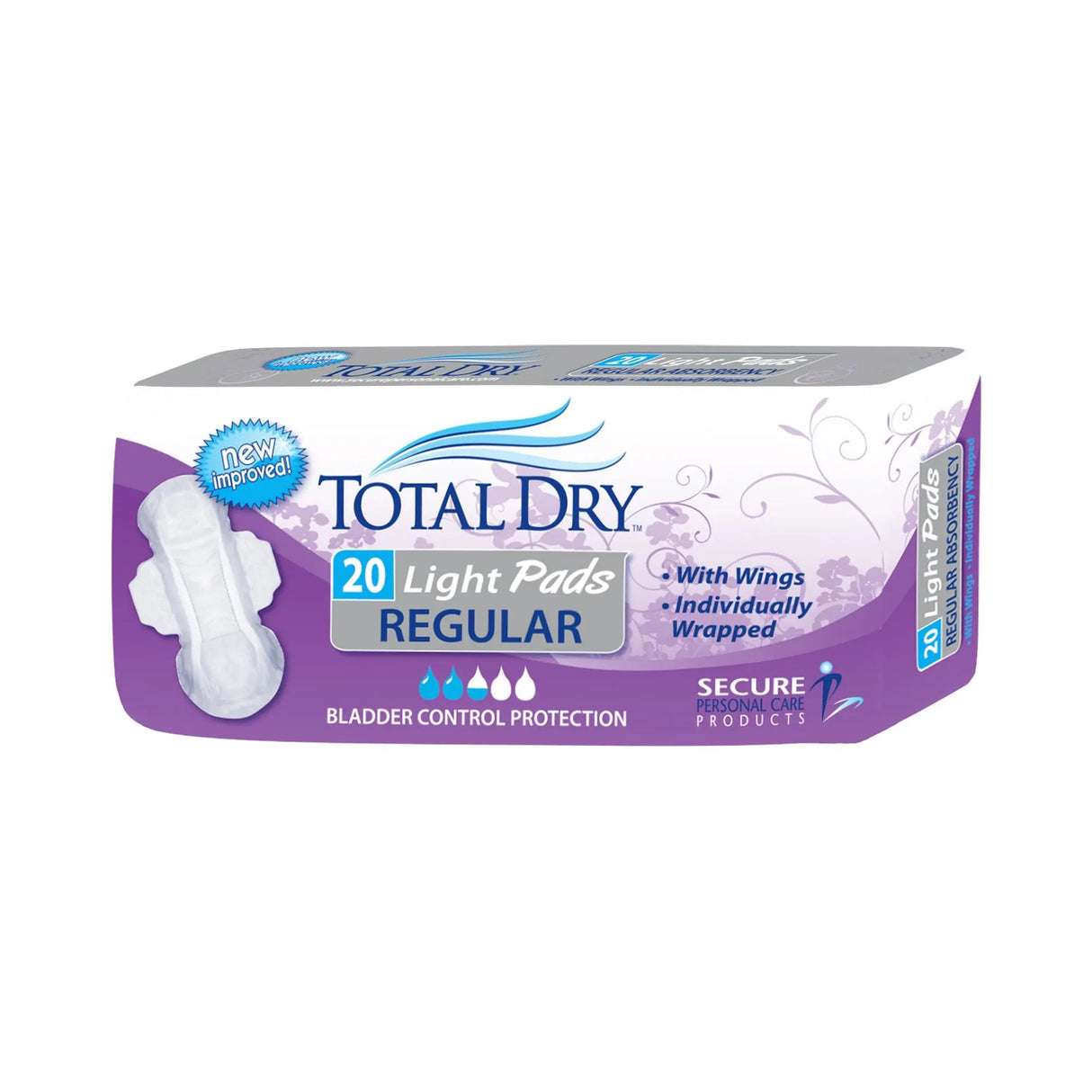 TotalDry™ Light Absorbency Bladder Control Pad, 11-Inch Length - getMovility