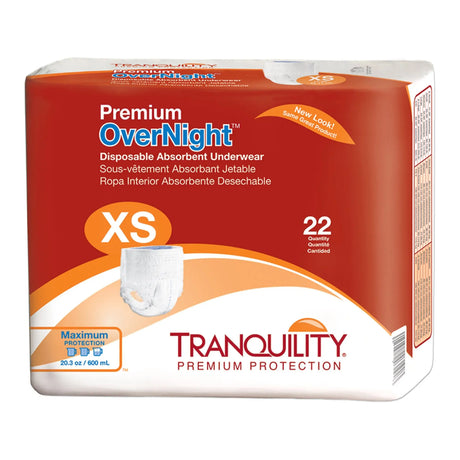 Tranquility® Premium OverNight™ Maximum Protection Absorbent Underwear, Extra Small Tranquility® Premium OverNight™