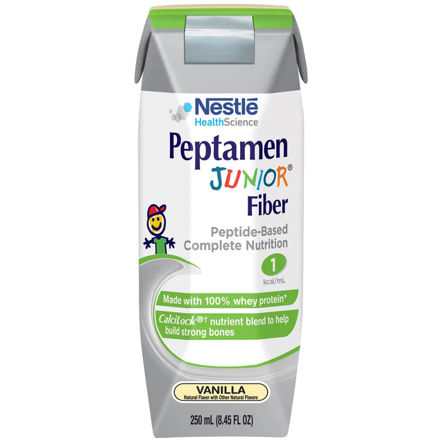 Peptamen Junior® Fiber Vanilla Pediatric Oral Supplement / Tube Feeding Formula, 8.45 oz. Tetra Prisma® Peptamen Junior® Fiber