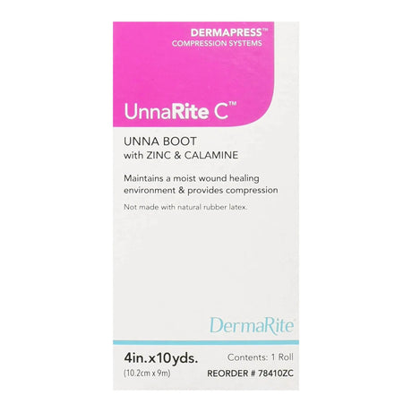 UnnaRite C™ Unna Boot with Calamine and Zinc Oxide, 4 Inch x 10 Yard UnnaRite C™