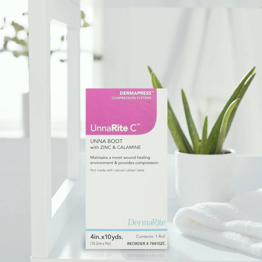 UnnaRite C™ Unna Boot with Calamine and Zinc Oxide, 4 Inch x 10 Yard UnnaRite C™