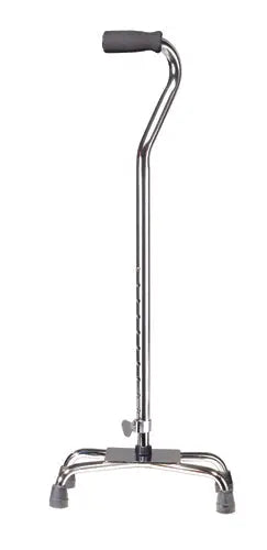 Quad Cane-Large Base Silver w/Vinyl Grip Movility LLC- CM