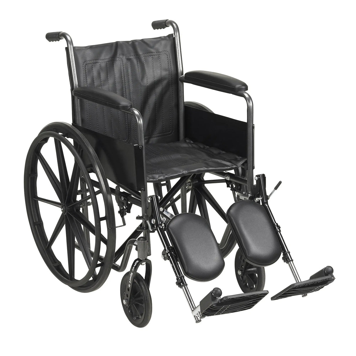 Wheelchair McKesson Dual Axle Desk Length Arm Swing-Away Footrest Black Upholstery 18 Inch Seat Width Adult 300 lbs. Weight Capacity McKesson