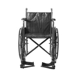 Wheelchair McKesson Dual Axle Full Length Arm Swing-Away Footrest Black Upholstery 18 Inch Seat Width Adult 300 lbs. Weight Capacity McKesson