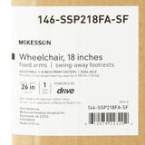 Wheelchair McKesson Dual Axle Full Length Arm Swing-Away Footrest Black Upholstery 18 Inch Seat Width Adult 300 lbs. Weight Capacity McKesson