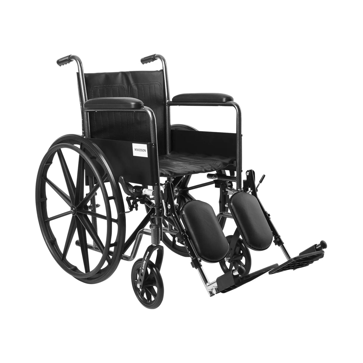 Wheelchair McKesson Dual Axle Full Length Arm Swing-Away Footrest Black Upholstery 18 Inch Seat Width Adult 300 lbs. Weight Capacity McKesson