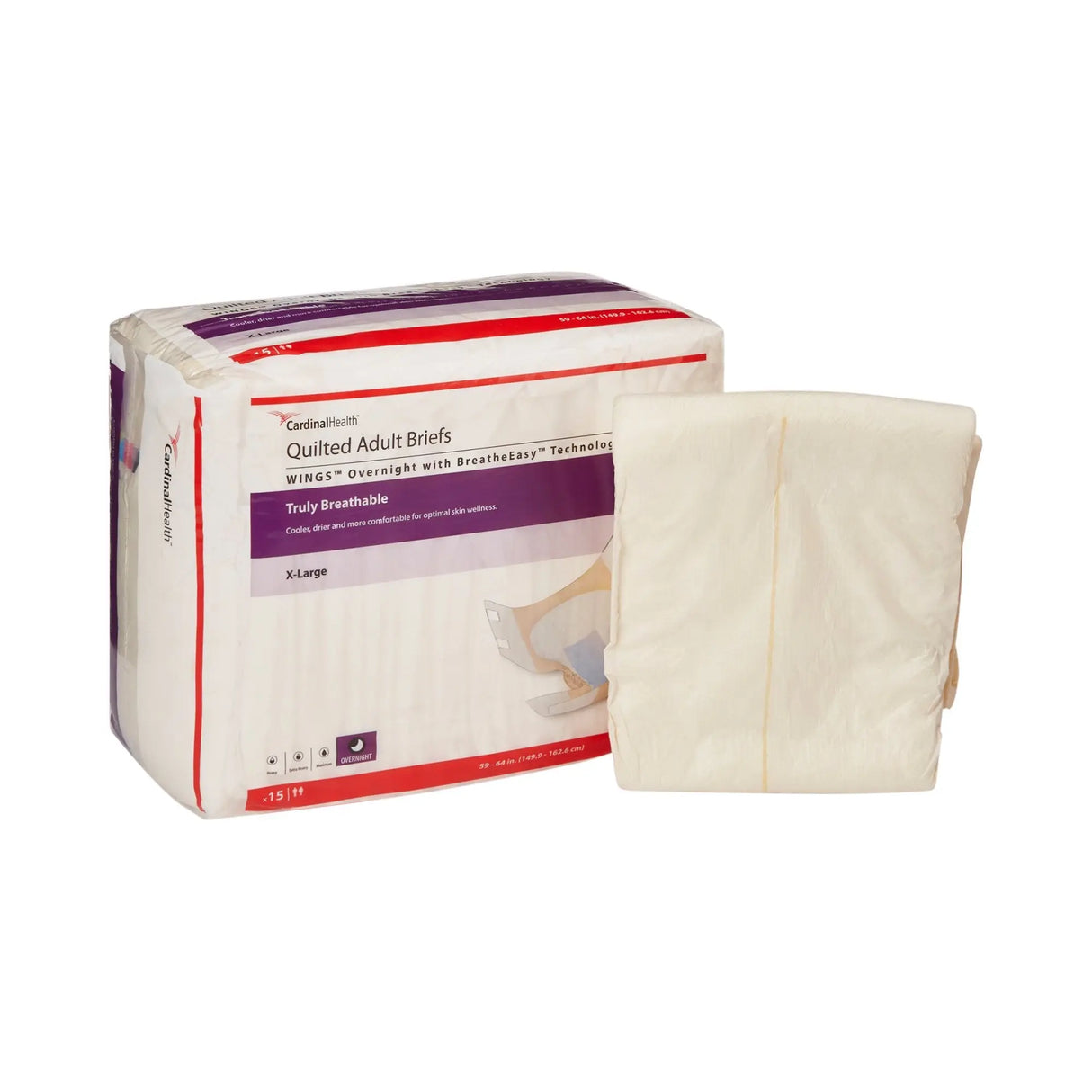 Wings™ Overnight Absorbency Incontinence Brief, Extra Large Wings™