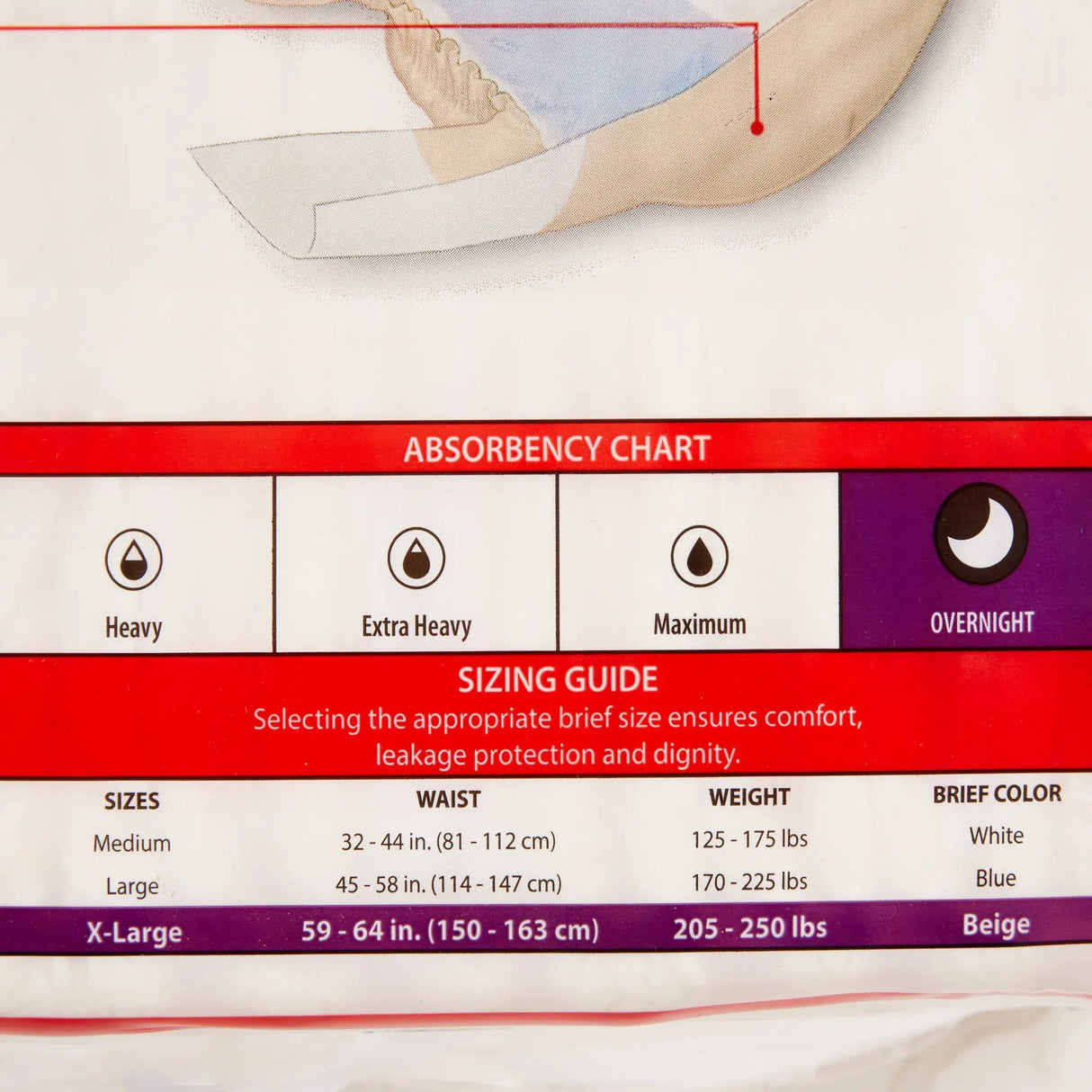 Wings™ Overnight Absorbency Incontinence Brief, Extra Large Wings™