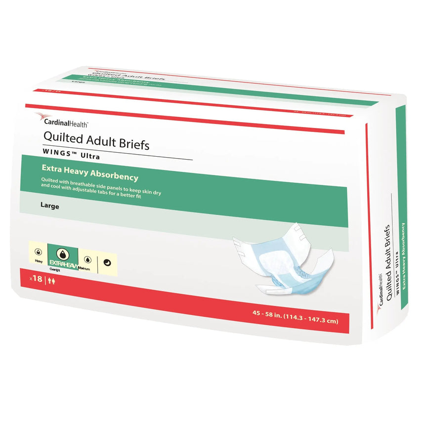 Wings™ Ultra Quilted Extra Heavy Absorbency Incontinence Brief, Large Wings™ Ultra
