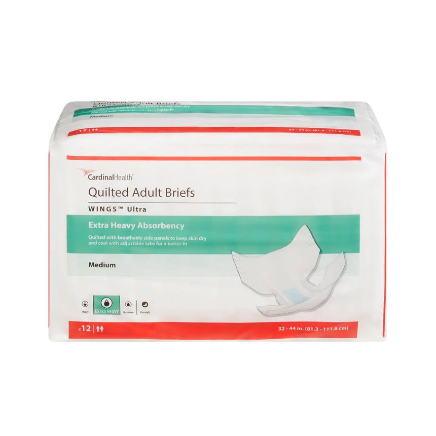 Wings™ Ultra Quilted Extra Heavy Absorbency Incontinence Brief, Medium Wings™ Ultra