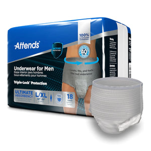 Attends® Discreet Men's Underwear, Level 5, Large / X-Large Attends® For Men