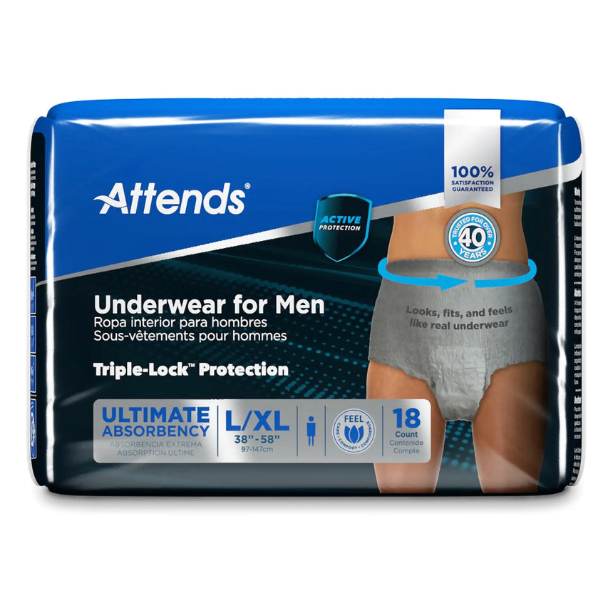 Attends® Discreet Men's Underwear, Level 5, Large / X-Large Attends® For Men