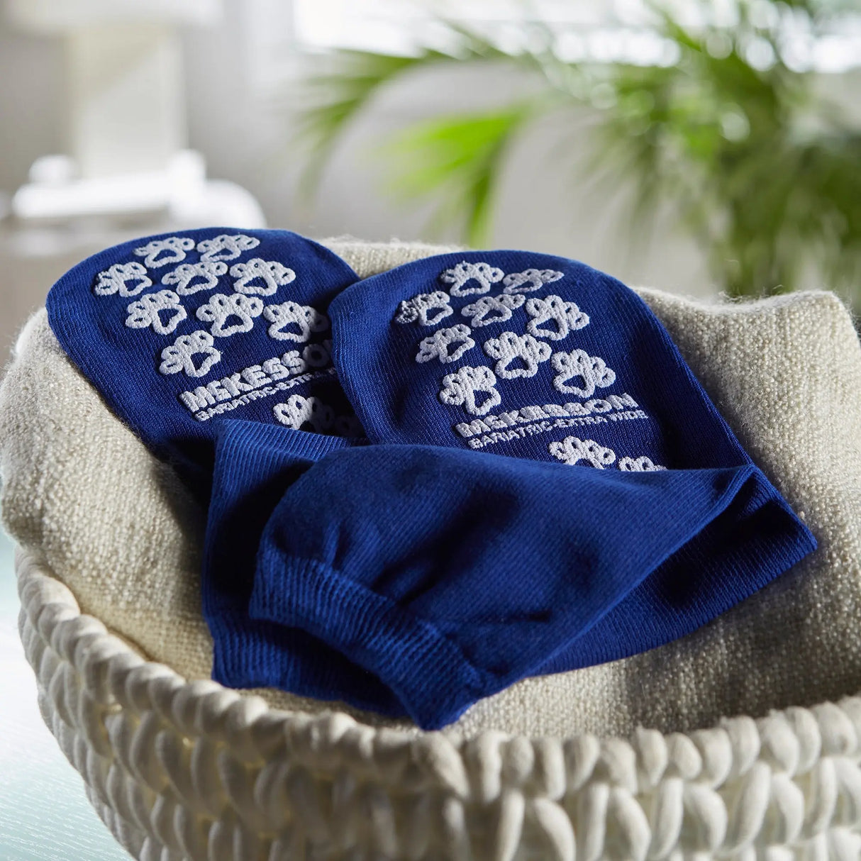 McKesson Terries™ Adult Slipper Socks, Bariatric / X-Wide, Royal Blue McKesson Terries™