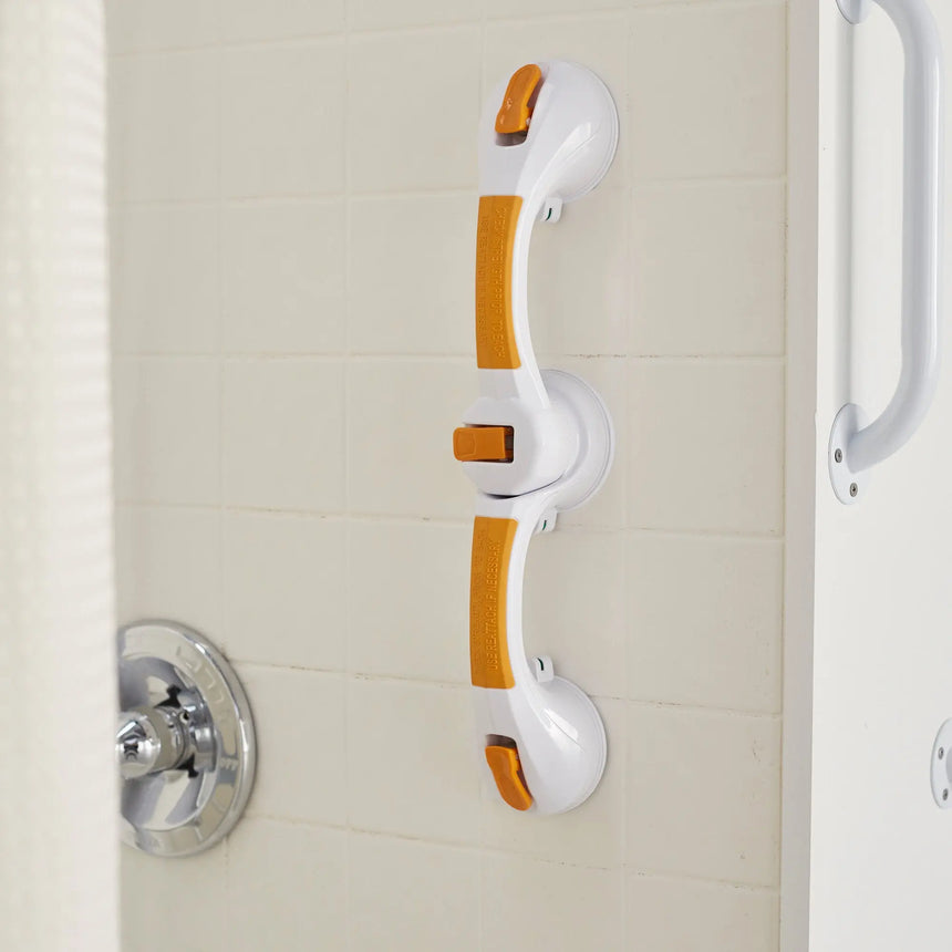 McKesson Rotating Suction-Cup Grab Bar, White/Yellow Plastic McKesson