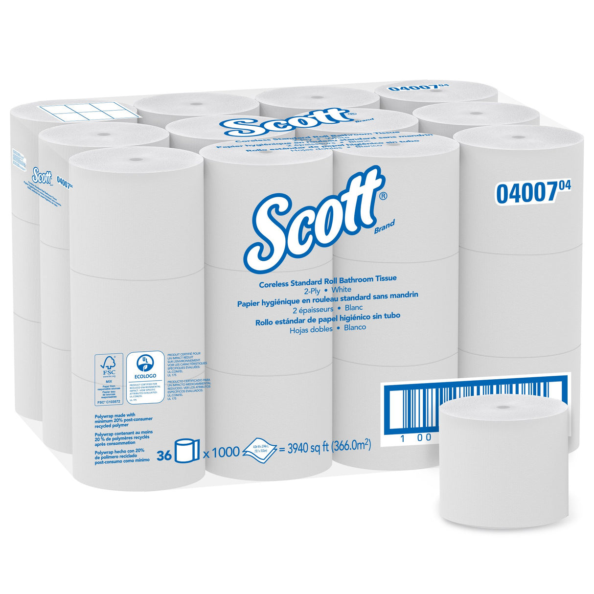 Scott Essential Toilet Tissue, 2-Ply, Standard Size, Coreless Roll Scott® Essential