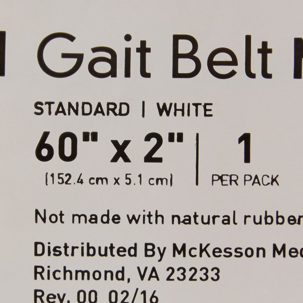 BELT, GAIT W/METAL BUCKLE WHT 60" (48/CS)