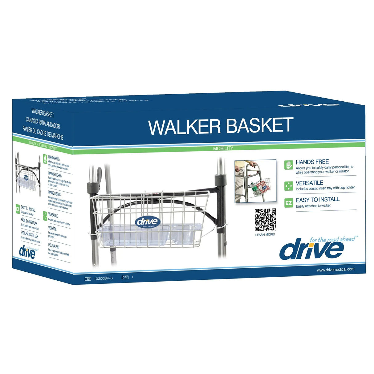 drive™ Walker Basket, Aluminum, Plastic Insert Included drive™