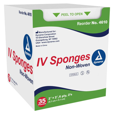 dynarex® I.V. Sponge, 2 x 2 inch, 6-Ply Dynarex®