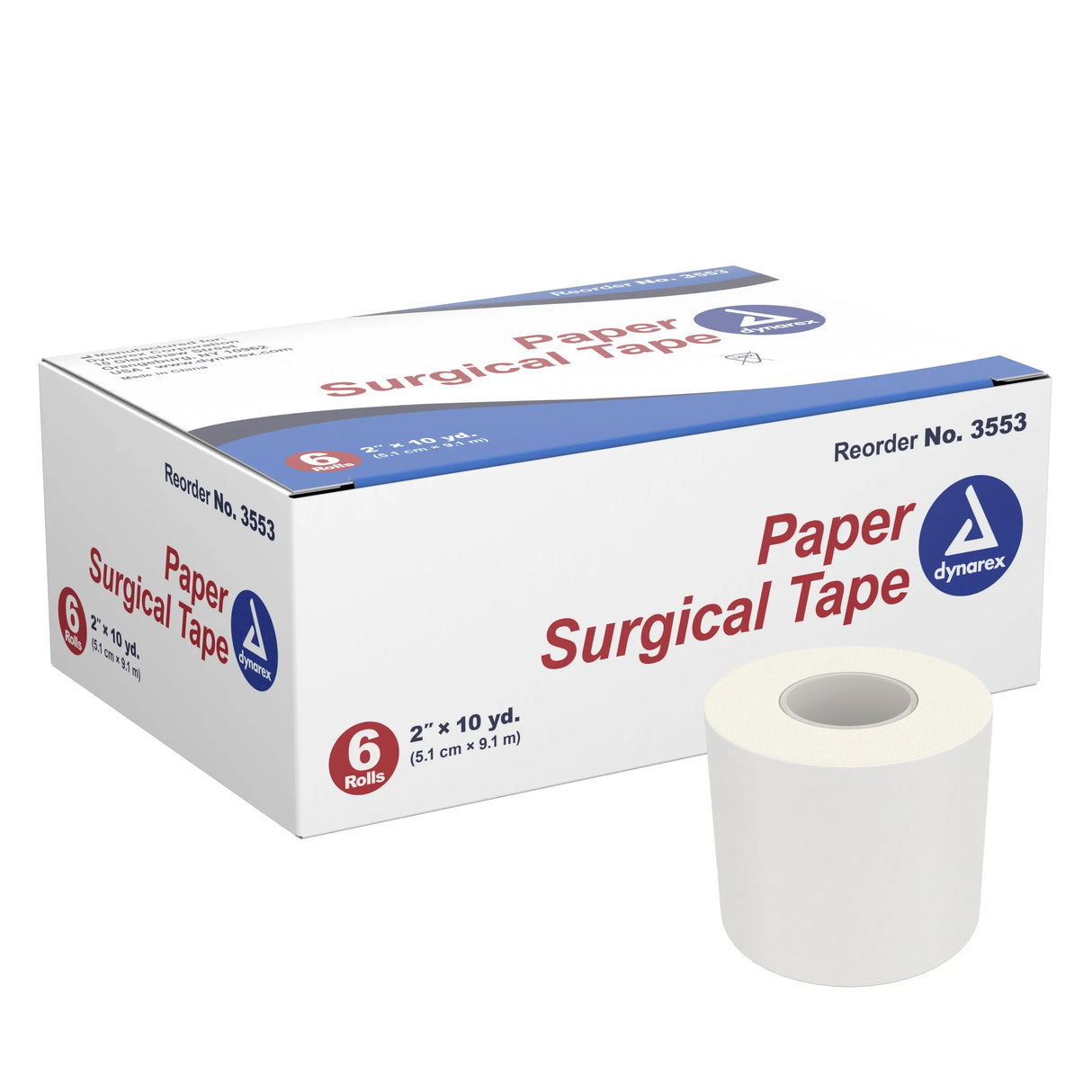 dynarex® Paper Medical Tape, 2 Inch x 10 Yard, White Dynarex®